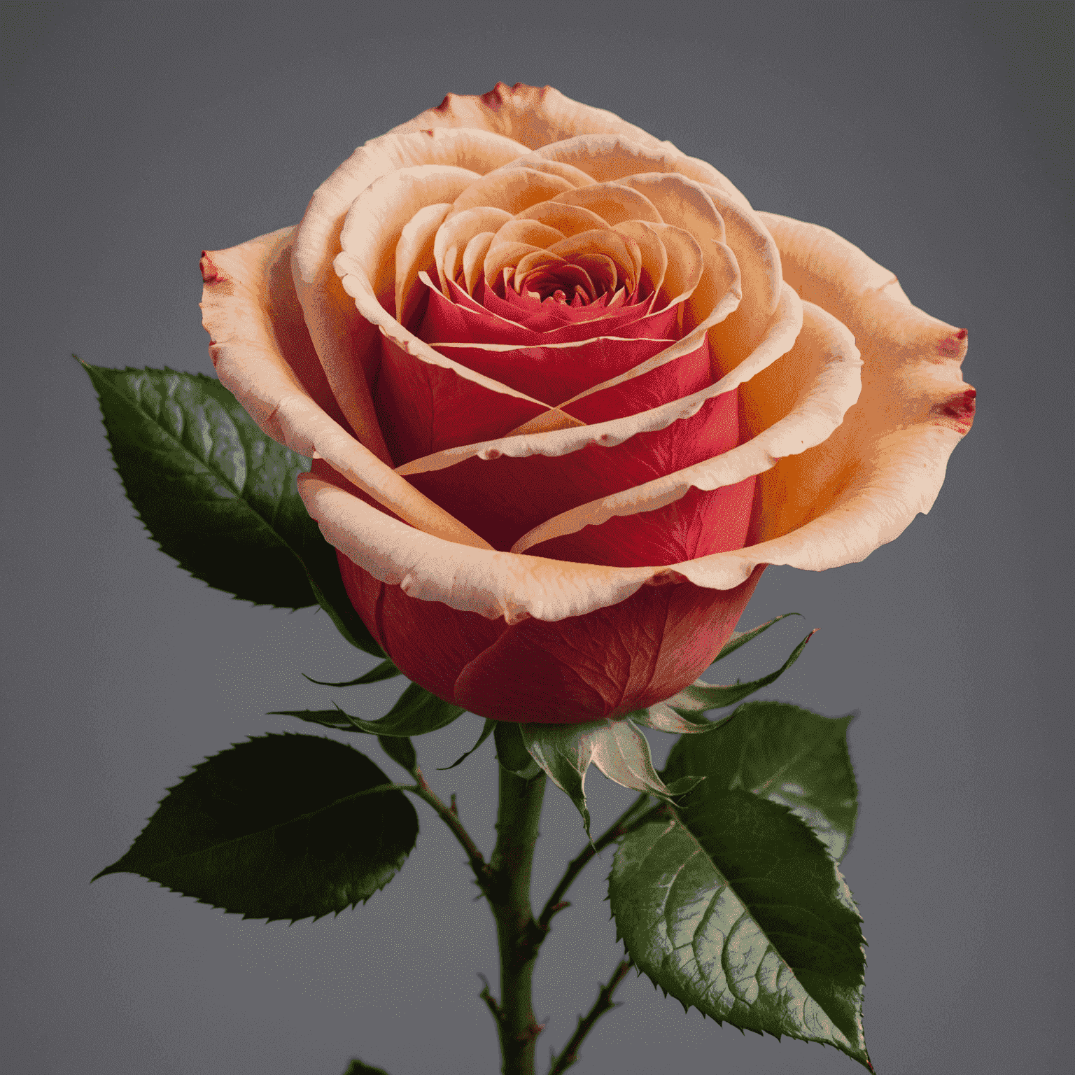 A close-up of a perfectly preserved rose, showcasing its delicate petals and vibrant color